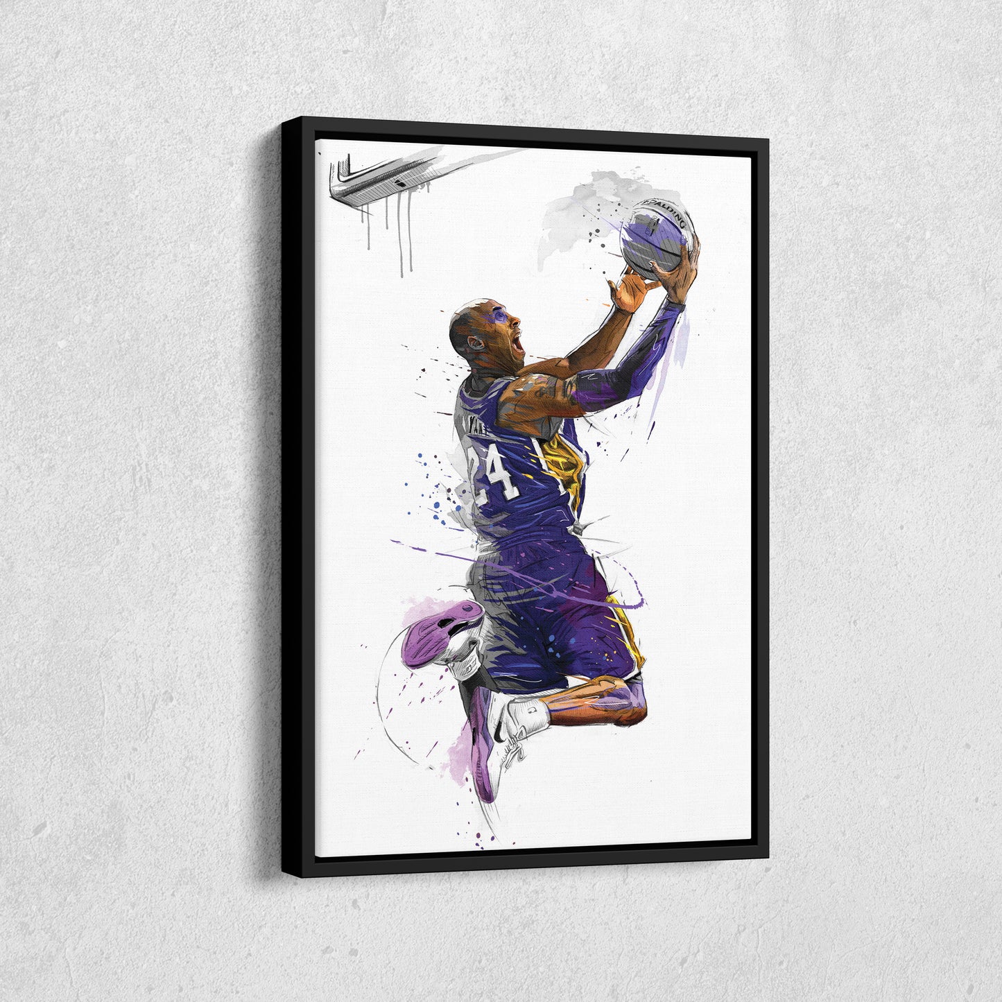 Kobe Bryant Basketball Player Canvas Wall Art – Legendary NBA Poster