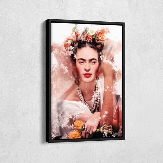 Frida Kahlo Floral Canvas Wall Art – Creative Painter's Decor