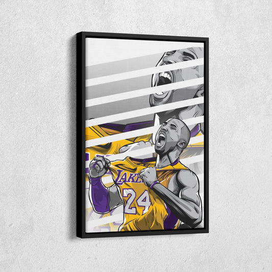 Kobe Bryant Basketball Player with Effect Canvas Wall Art – Dynamic Sports Print