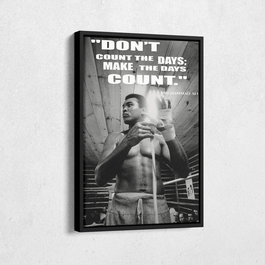 Muhammad Ali Black and White Quote Boxing Canvas Art – Boxing Legend Decor