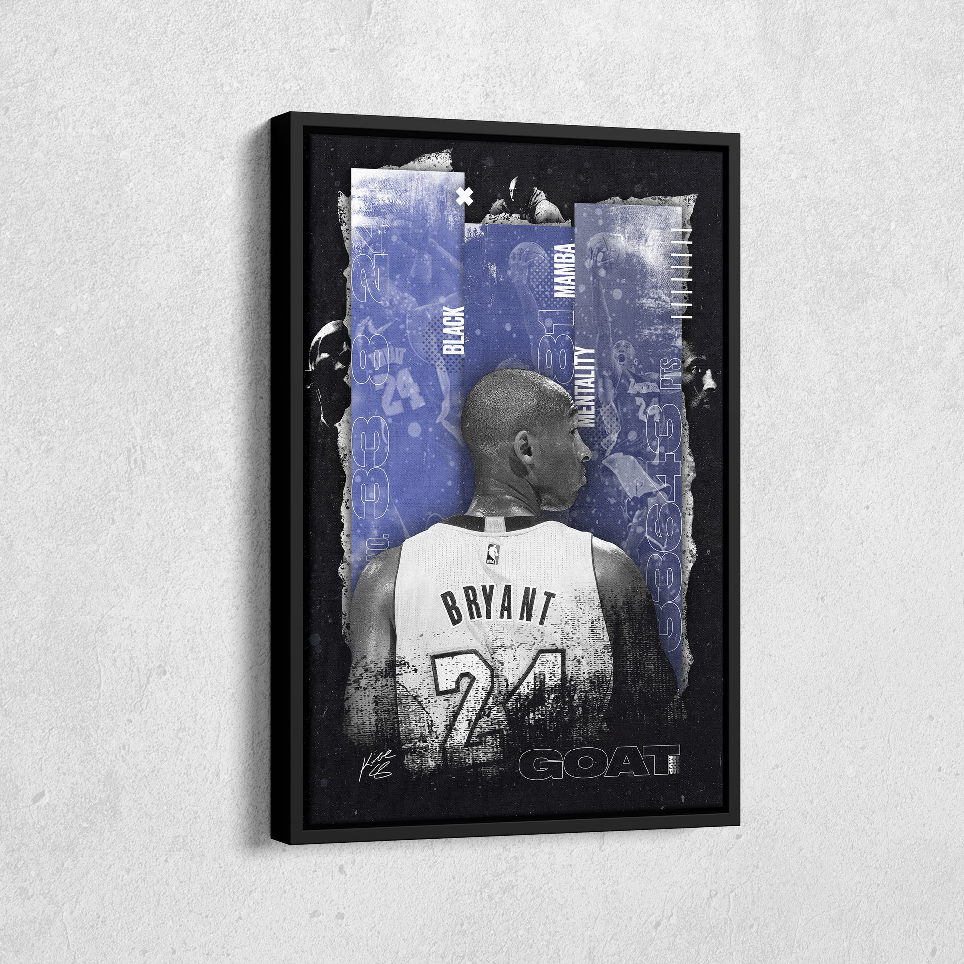 Black Mamba Mentality Kobe Bryant Canvas Art – Inspirational Wall Decor