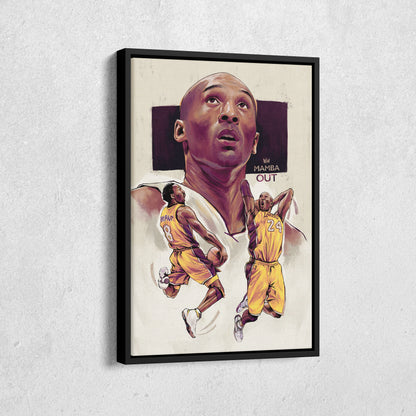 Mamba Out King Kobe Bryant Canvas Art – A Tribute to a Basketball Icon