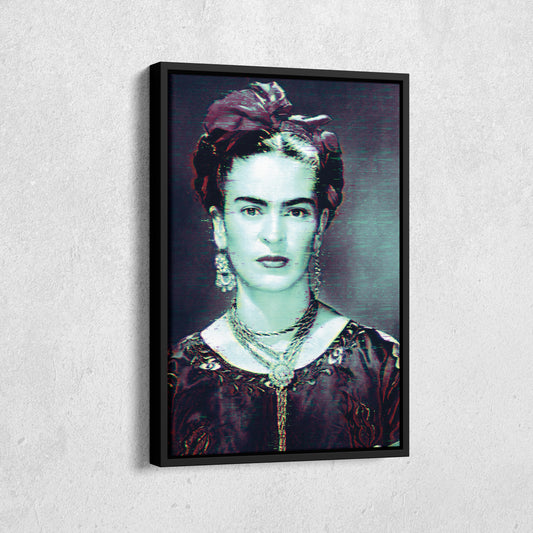 Frida Kahlo Glitch Canvas Wall Art – Creative Art Decor for Home