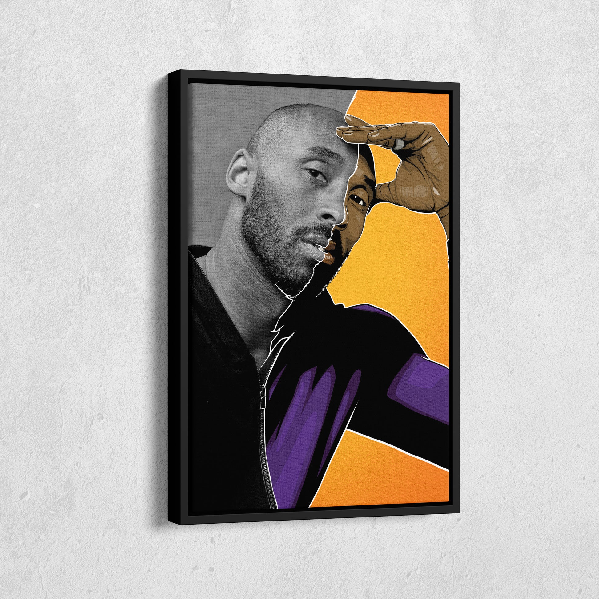 Kobe Bryant Cartoon Effect Canvas Wall Art – Fun Basketball Poster