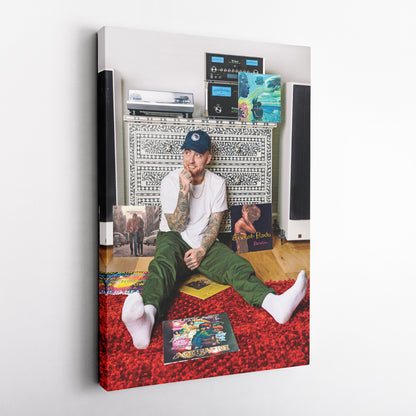 Mac Miller Poster with Albums Canvas Art – A Tribute to His Musical Legacy