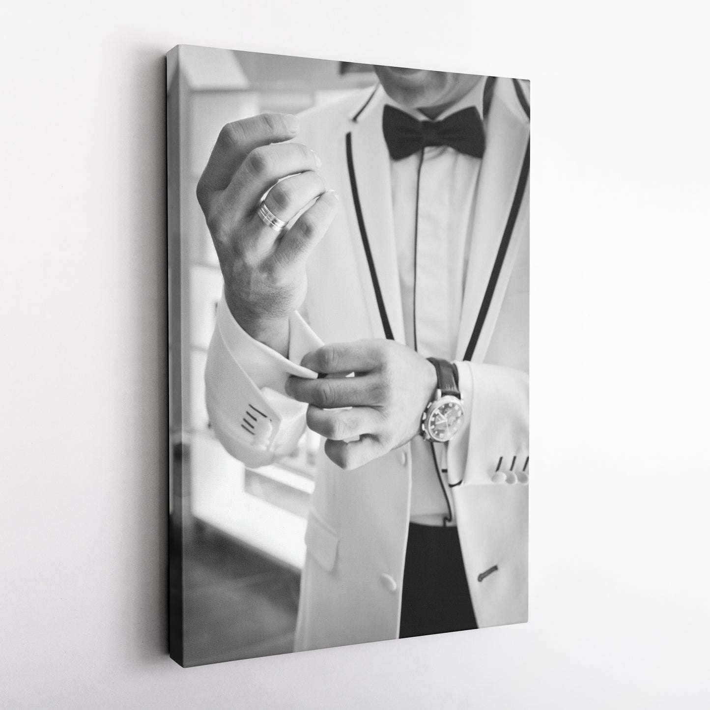 James Bond Black and White Movie Canvas Wall Art – Iconic Spy Print