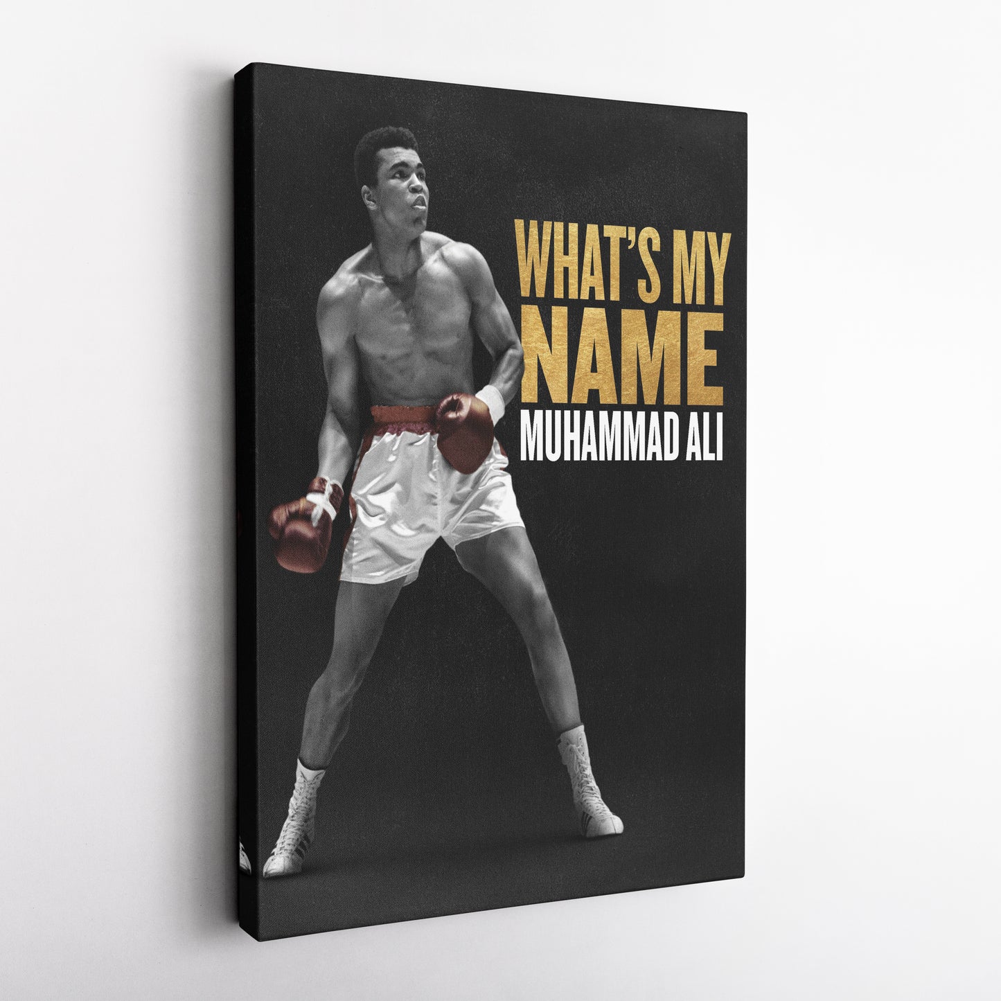 Muhammad Ali What is My Name Canvas Art – Boxing Legend Quote Decor