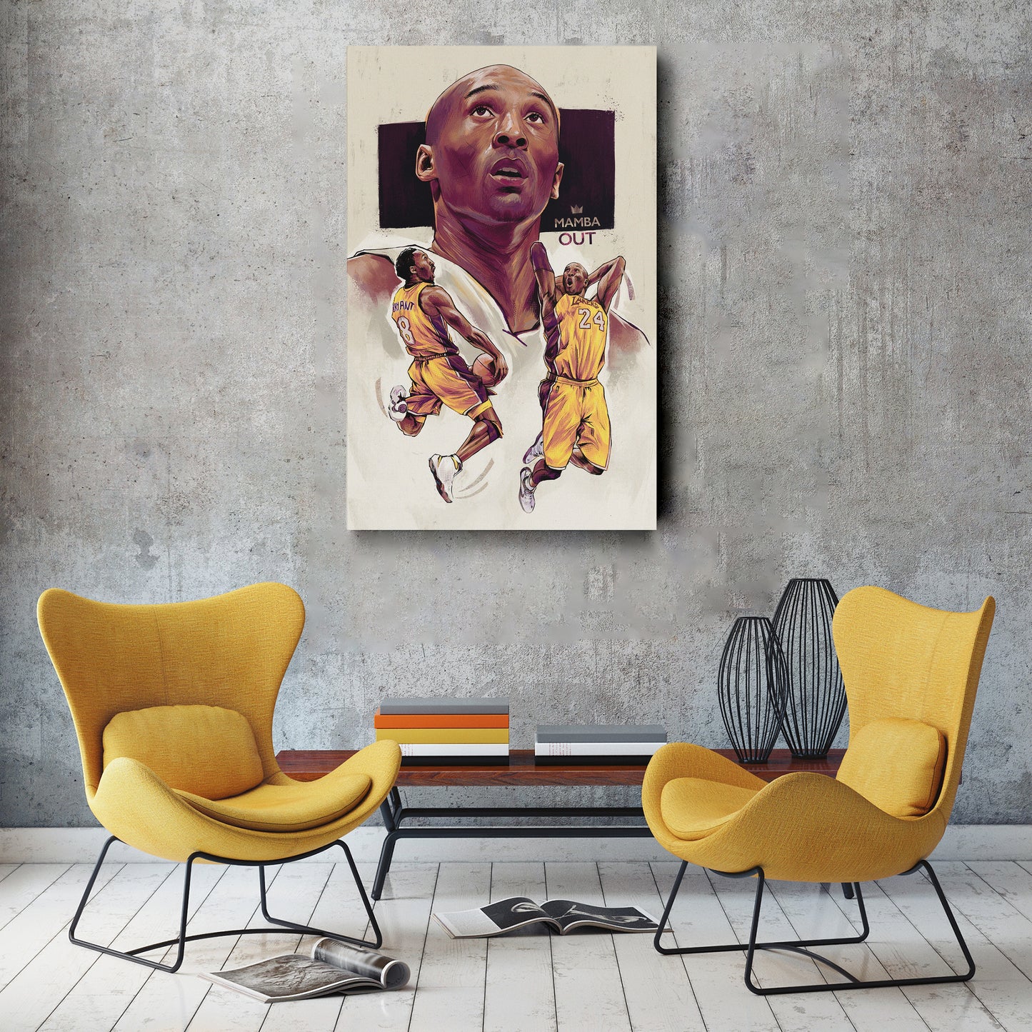 Mamba Out King Kobe Bryant Canvas Art – A Tribute to a Basketball Icon