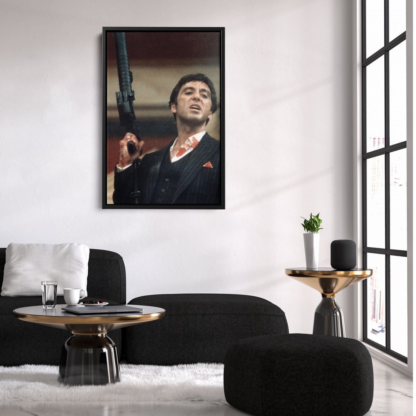 Scarface Poster – Al Pacino with Gun Canvas Wall Art Home Decor