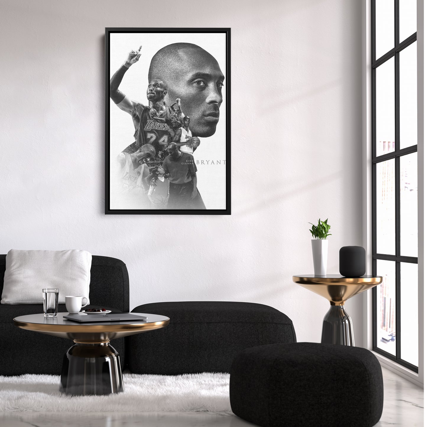 Kobe Bryant with Gianna Bryant Canvas Wall Art – Father and Daughter Tribute