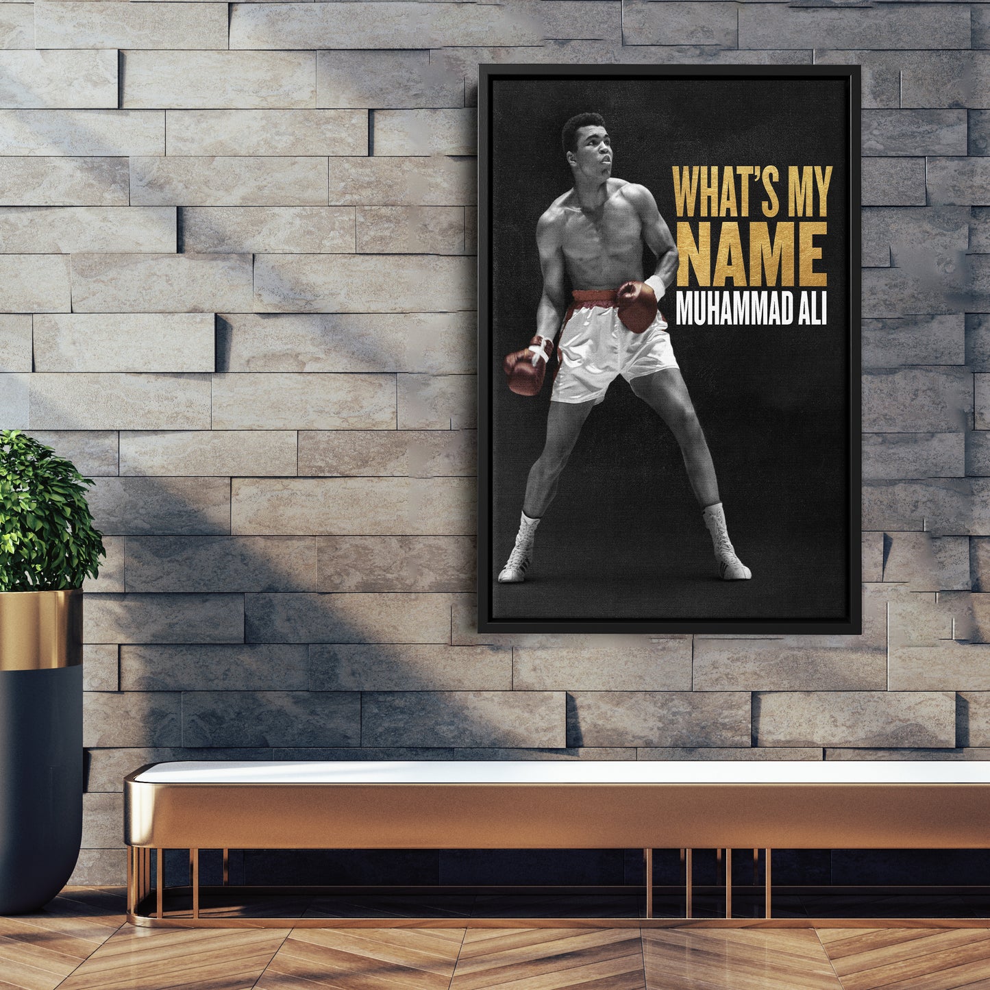 Muhammad Ali What is My Name Canvas Art – Boxing Legend Quote Decor