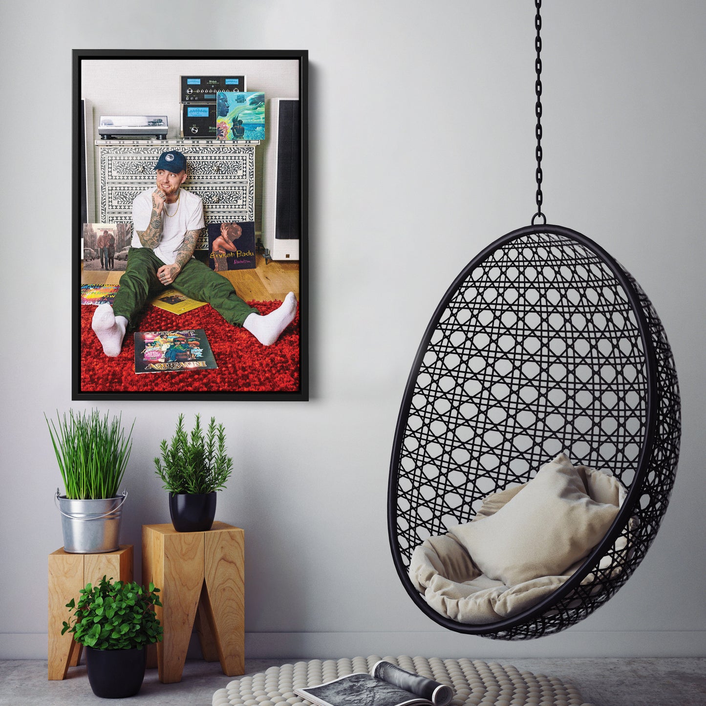 Mac Miller Poster with Albums Canvas Art – A Tribute to His Musical Legacy