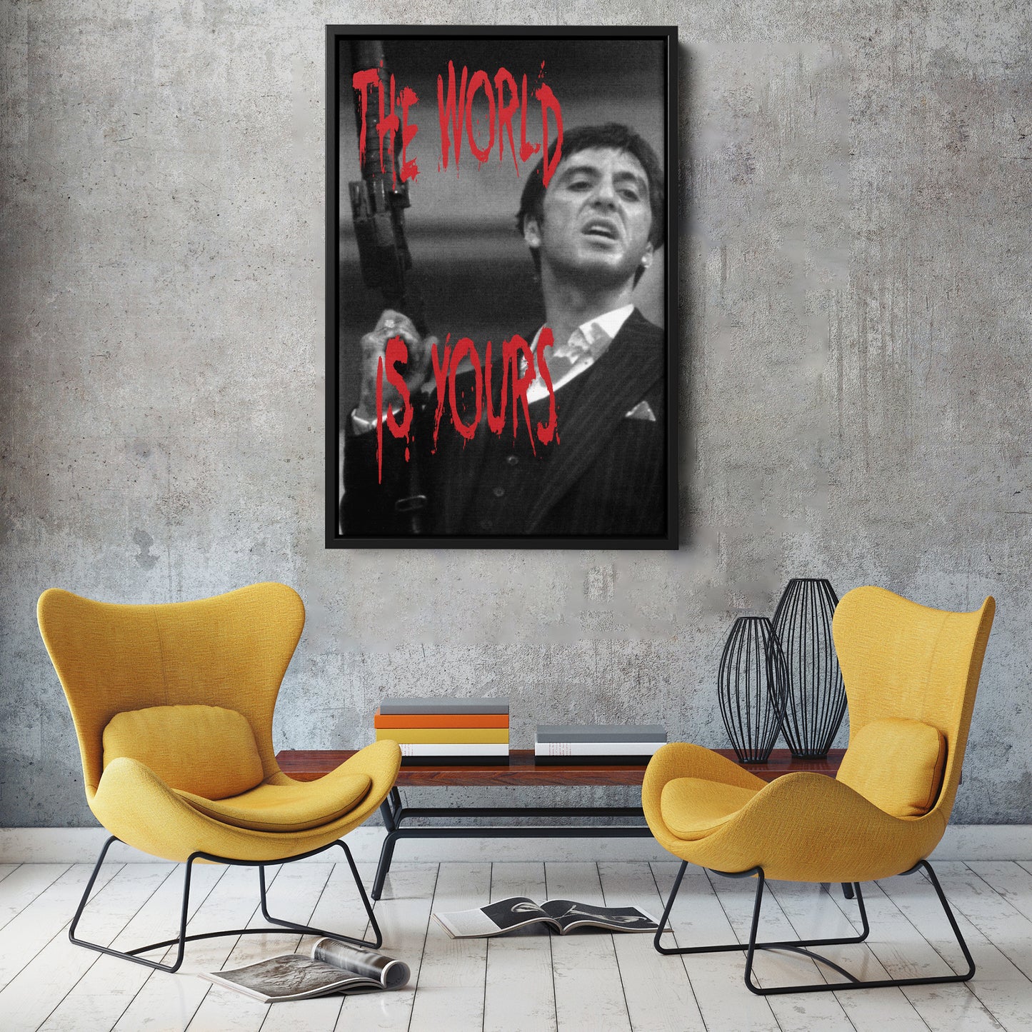 Scarface Tony Montana Quote Canvas Wall Art – Legendary Film Character Decor