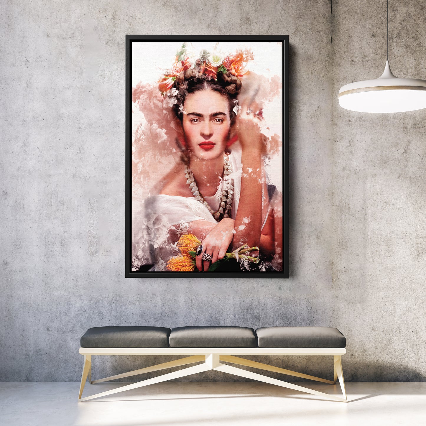 Frida Kahlo Floral Canvas Wall Art – Creative Painter's Decor