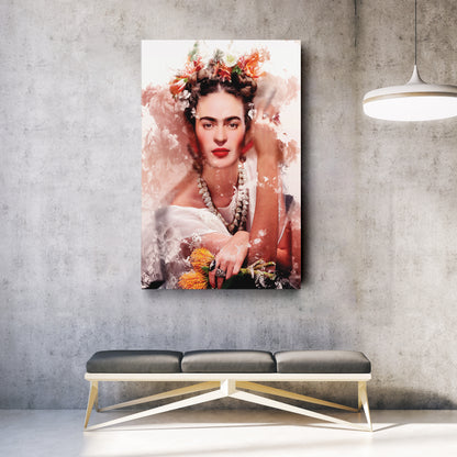 Frida Kahlo Floral Canvas Wall Art – Creative Painter's Decor