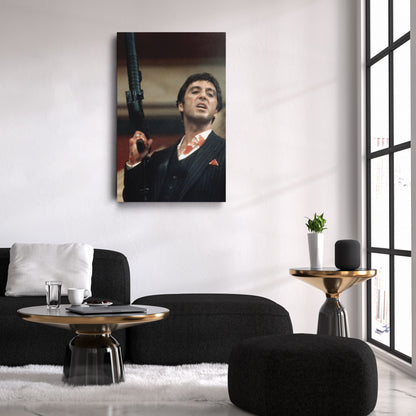 Scarface Poster – Al Pacino with Gun Canvas Wall Art Home Decor