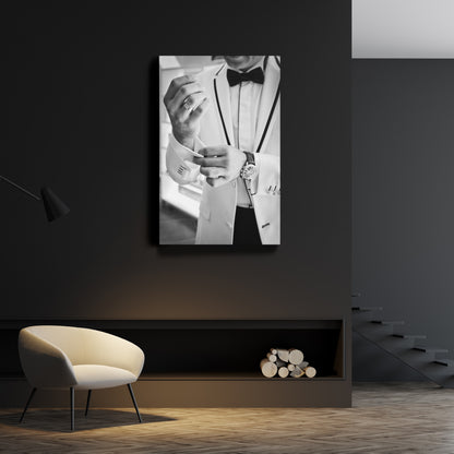 James Bond Black and White Movie Canvas Wall Art – Iconic Spy Print