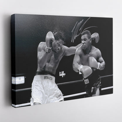 Mike Tyson Boxing Poster with Sign – Canvas Art Wall Decor