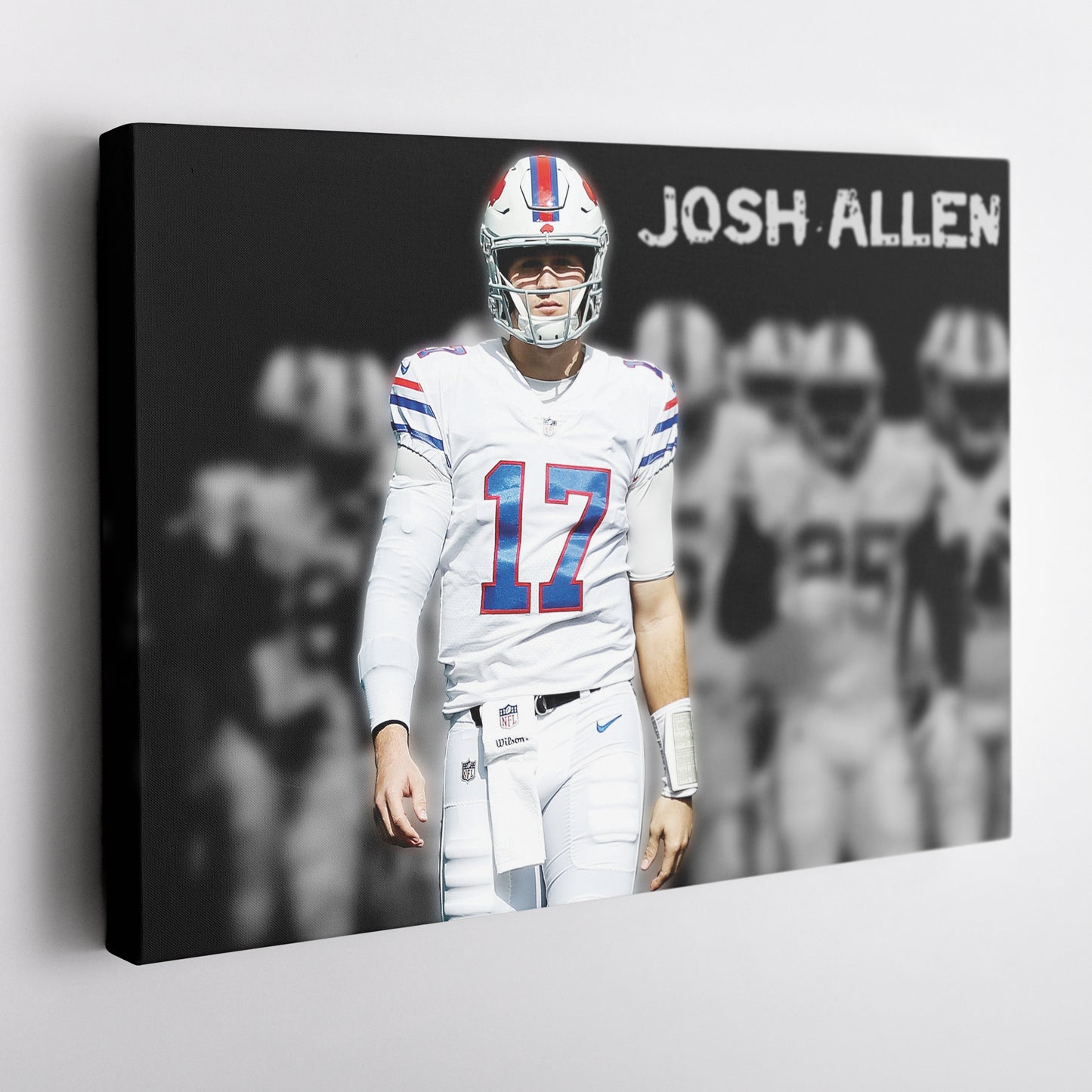 Josh Allen Highlighted Buffalo Bills Canvas Wall Art – Football Star Poster