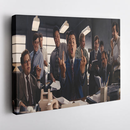 The Wolf of Wall Street 'Middle Finger' Poster – Canvas Print Wall Art Home Decor