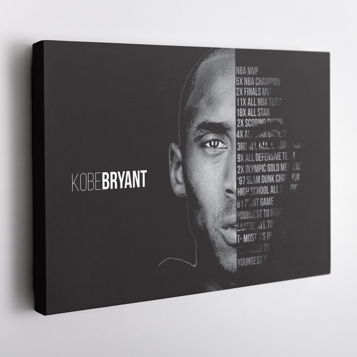 Black Mamba Career Kobe Bryant Canvas Wall Art – Basketball Legend Print