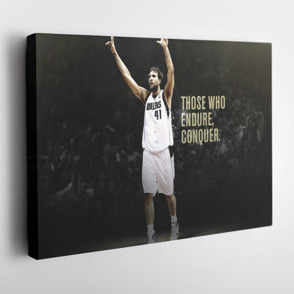 Dirk Nowitzki Basketball Quotes Canvas Wall Art – NBA Legend Poster