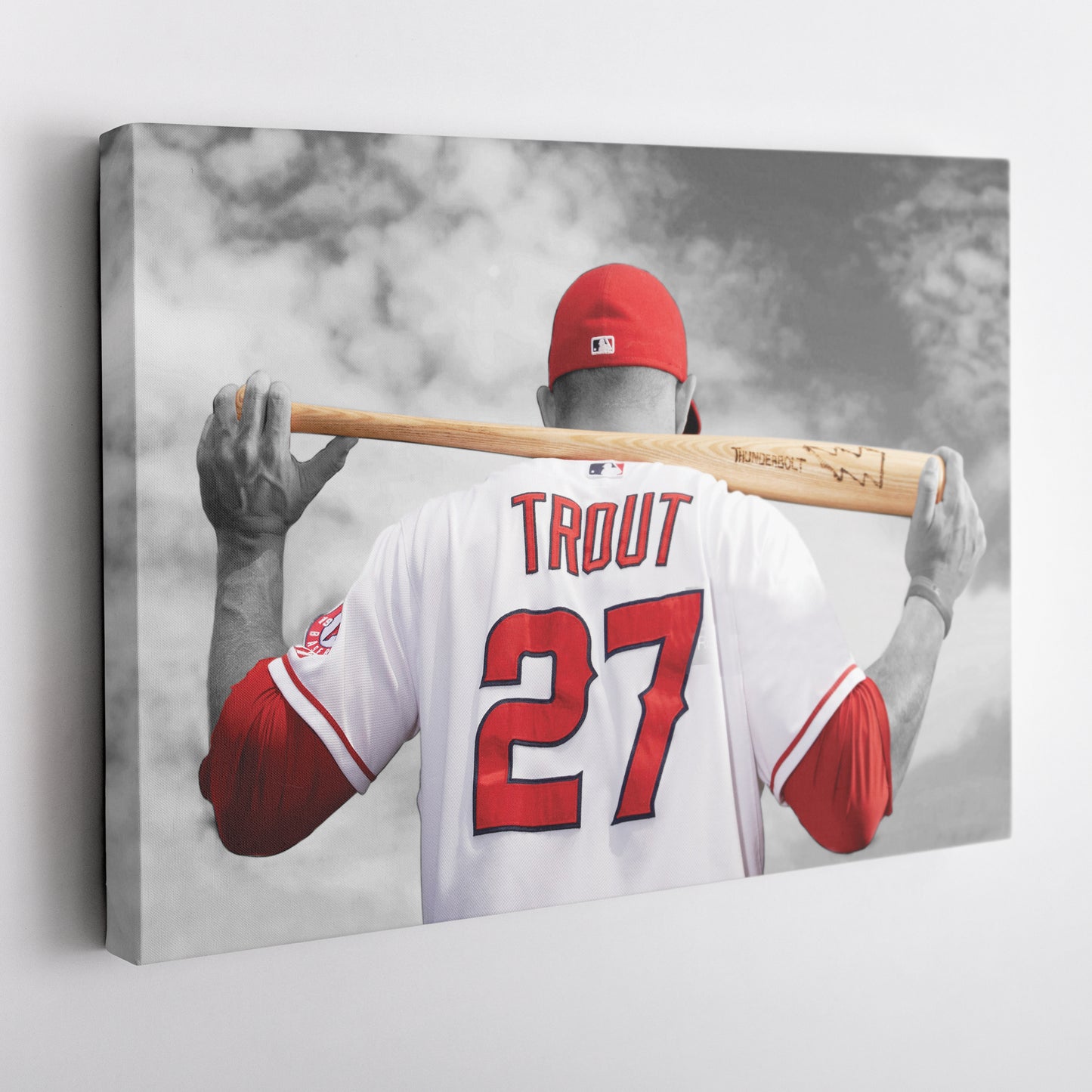 Mike Trout MLB Canvas Wall Art – Los Angeles Angels Baseball Star Decor