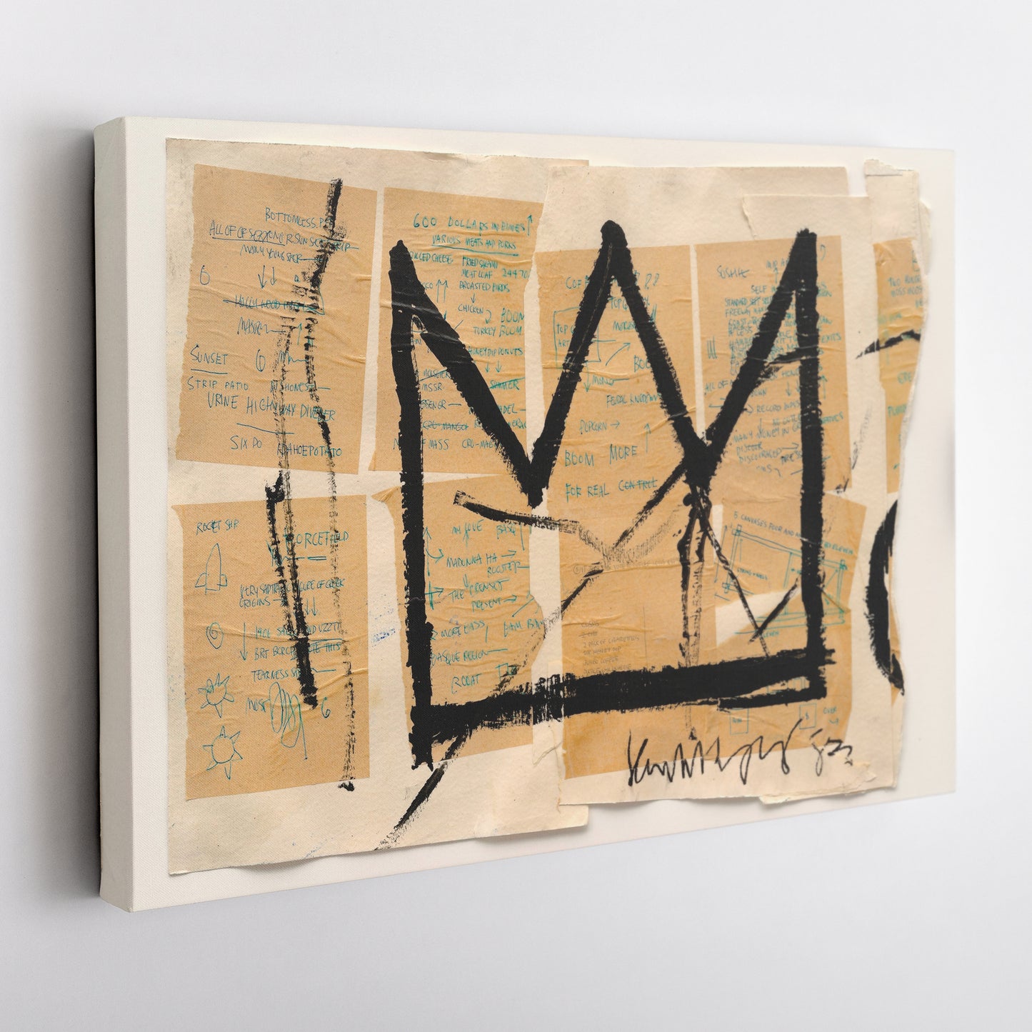 Crown By Jean-Michel Basquiat Canvas Art – Urban Street Art Wall Decor