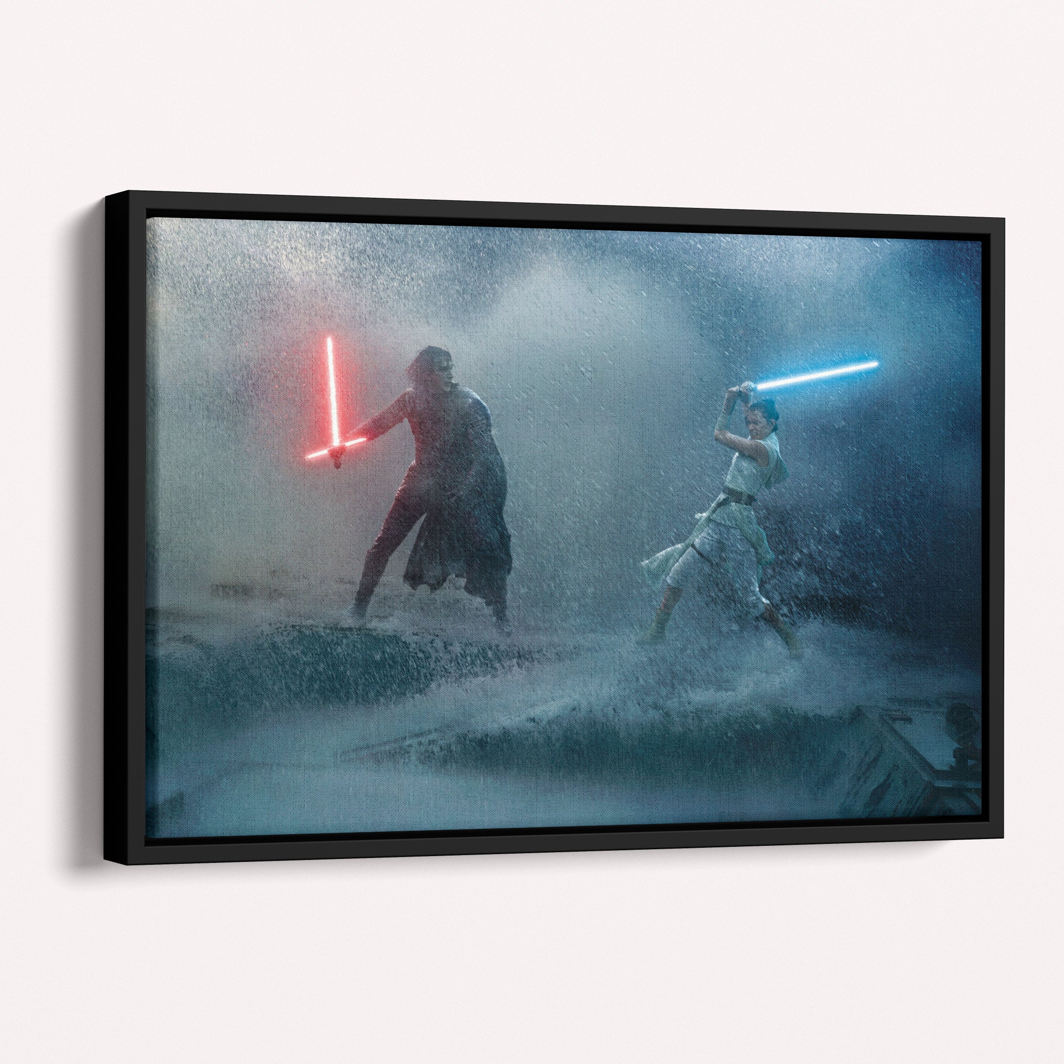 Kylo Ren vs Rey Skywalker lightsaber battle Poster Star Wars