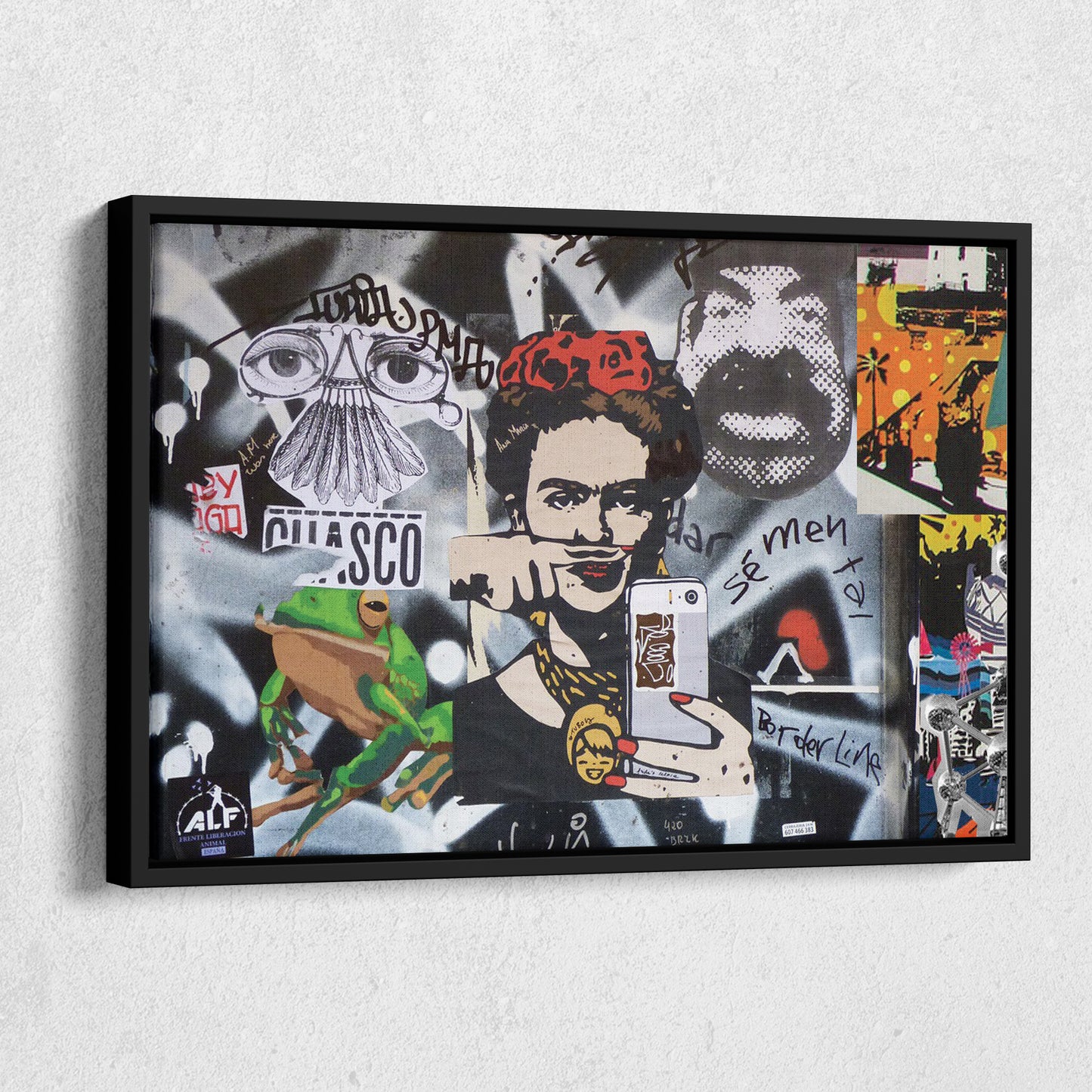 Frida Kahlo Graffiti Canvas Wall Art – Modern Art Piece for Home