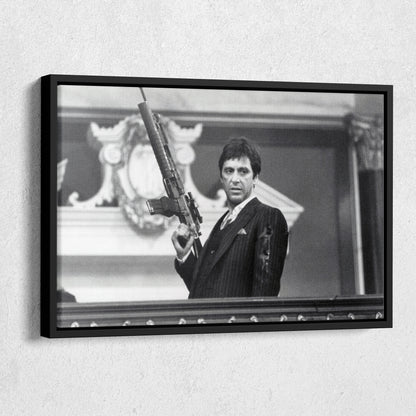 Scarface Poster – Al Pacino with Gun Canvas Print Wall Art Home Decor