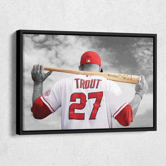 Mike Trout MLB Canvas Wall Art – Los Angeles Angels Baseball Star Decor