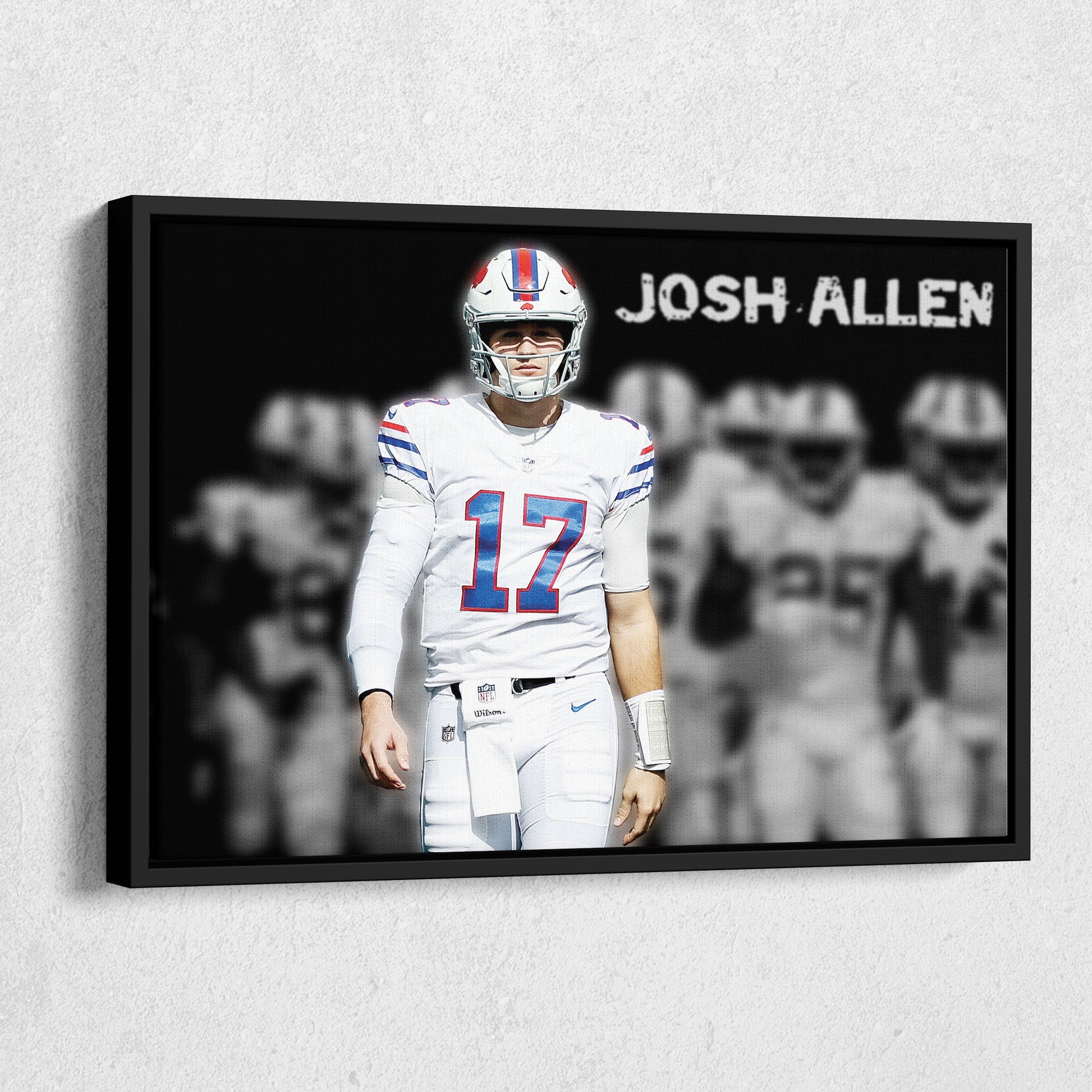 Josh Allen Highlighted Buffalo Bills Canvas Wall Art – Football Star Poster