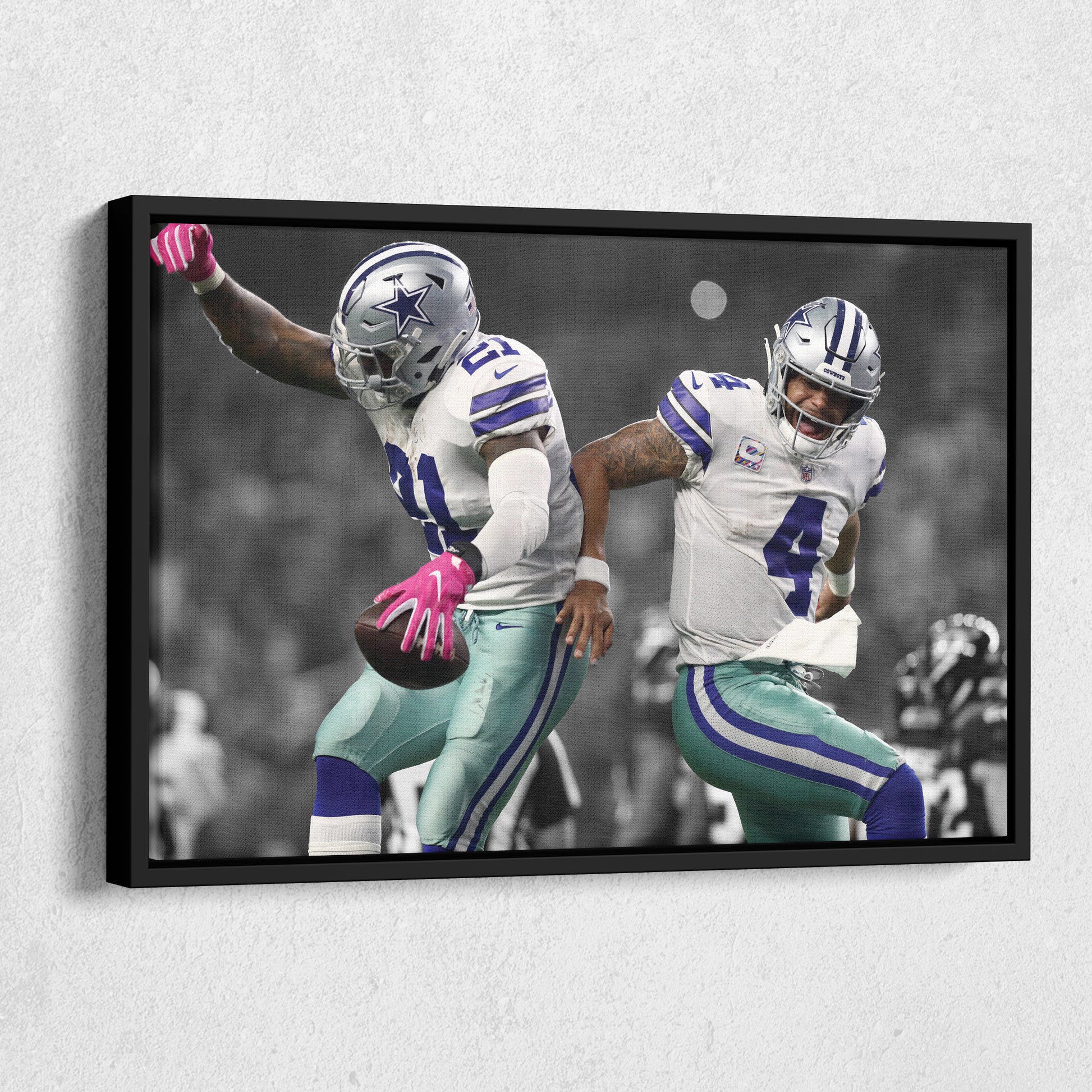 Dak and Zeke Dallas Cowboys Canvas Wall Art – NFL Legends Print for Home