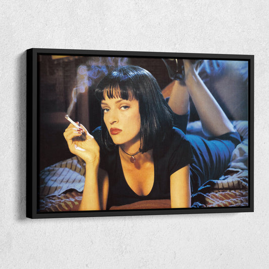 Uma Thurman Smoking Pulp Fiction Canvas Art – Legendary Movie Star Decor