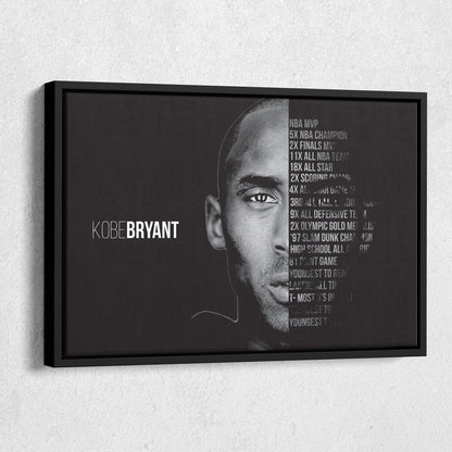 Black Mamba Career Kobe Bryant Canvas Wall Art – Basketball Legend Print