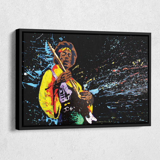 Jimi Hendrix Abstract Canvas Wall Art – Rock Music Legend Home Decor