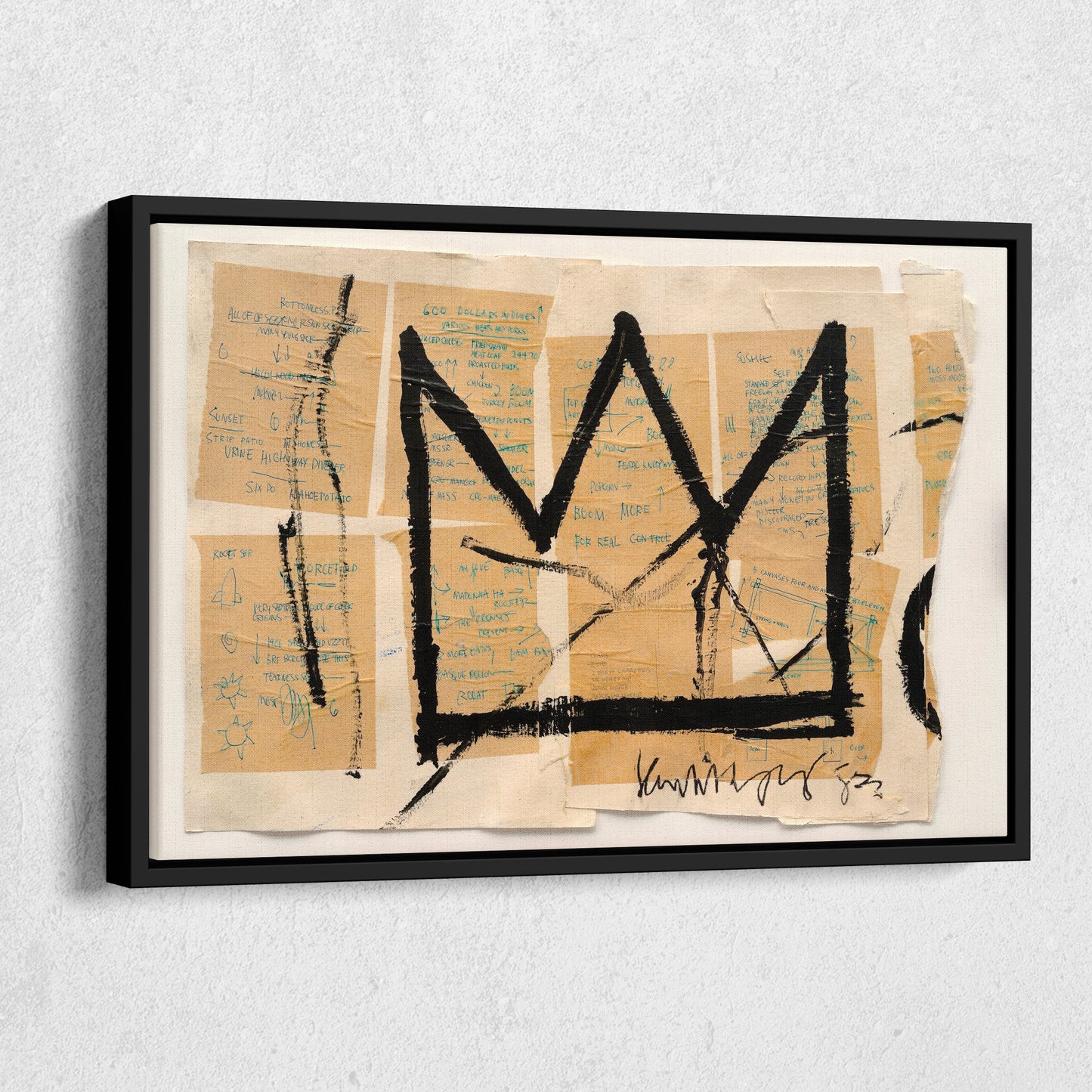 Crown By Jean-Michel Basquiat Canvas Art – Urban Street Art Wall Decor