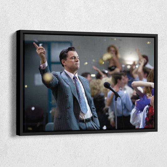 The Wolf of Wall Street Leonardo DiCaprio Canvas Wall Art – Legendary Movie Character Decor