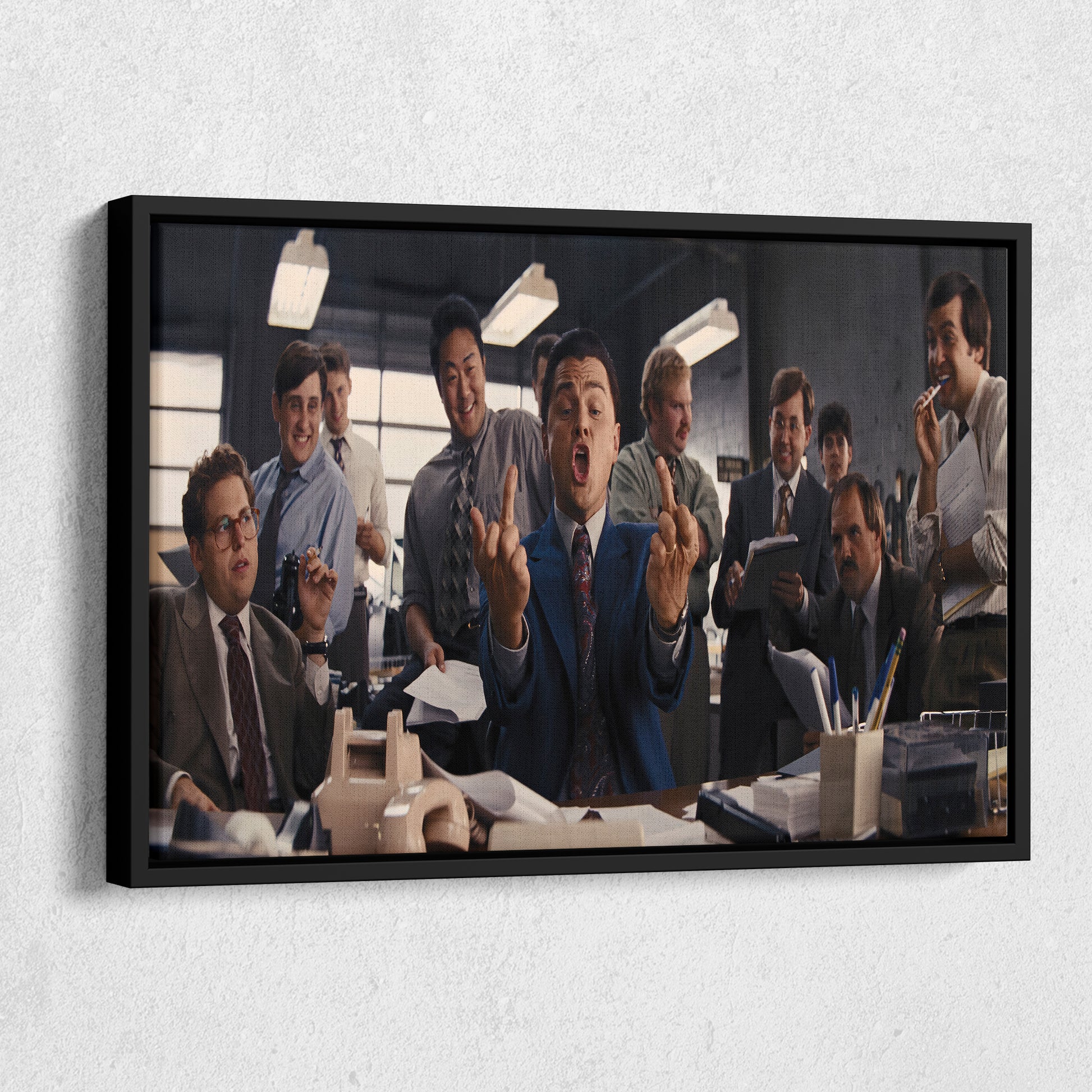 The Wolf of Wall Street 'Middle Finger' Poster – Canvas Print Wall Art Home Decor