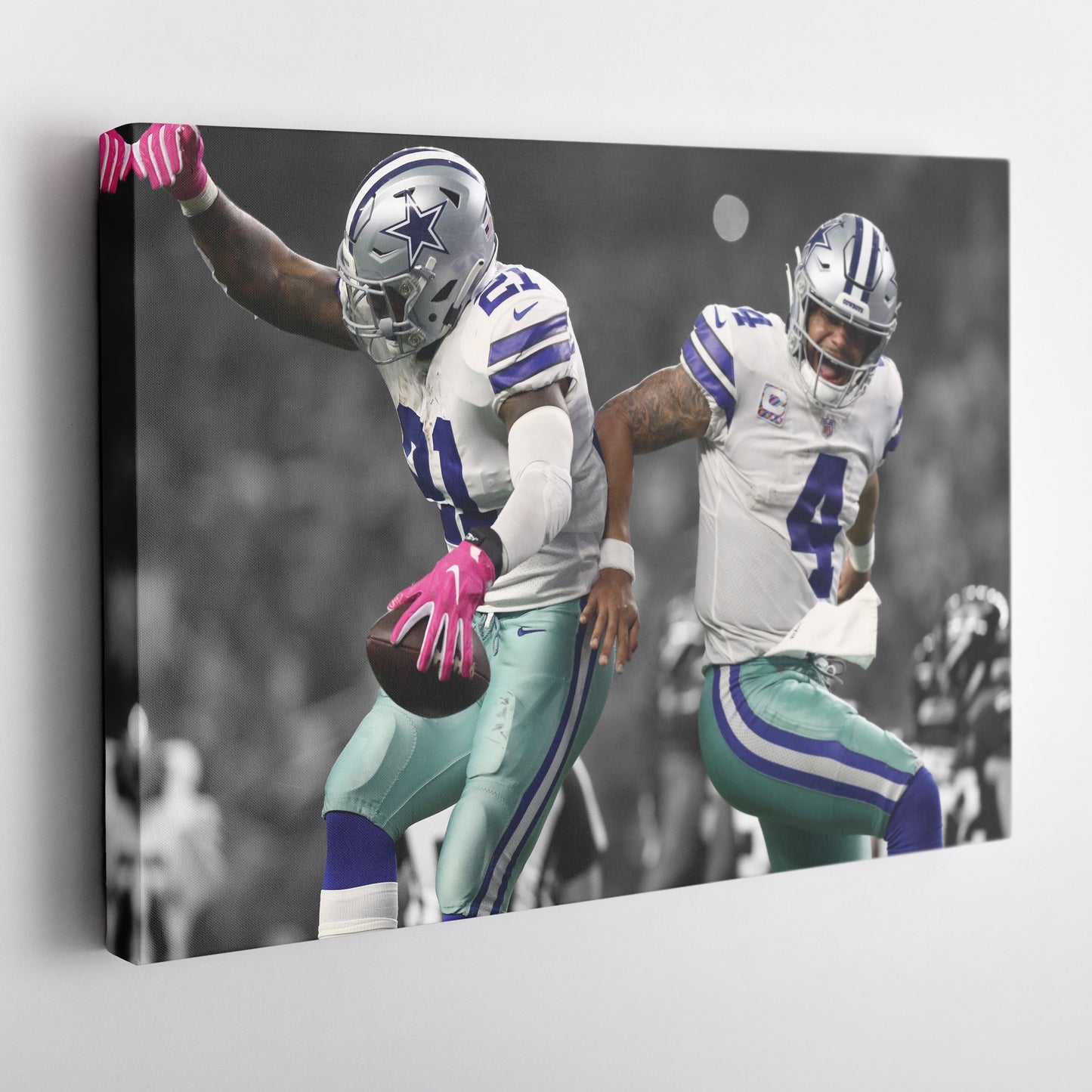 Dak and Zeke Dallas Cowboys Canvas Wall Art – NFL Legends Print for Home