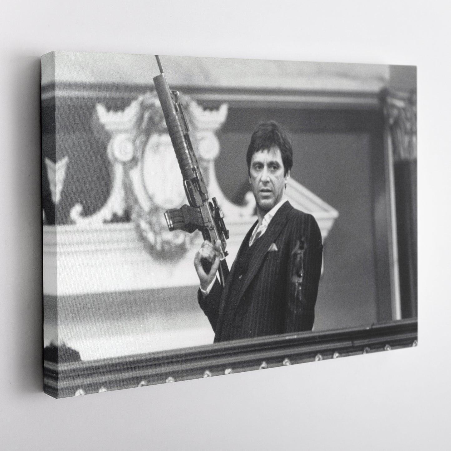 Scarface Poster – Al Pacino with Gun Canvas Print Wall Art Home Decor