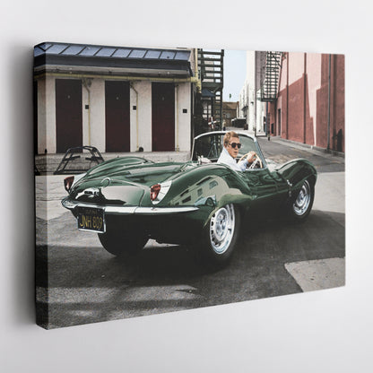 Steve McQueen Jaguar XKSS Canvas Wall Art – Iconic Car Decor