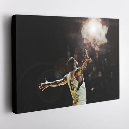 LeBron James Basketball Effect Canvas Wall Art – King’s Legacy Poster