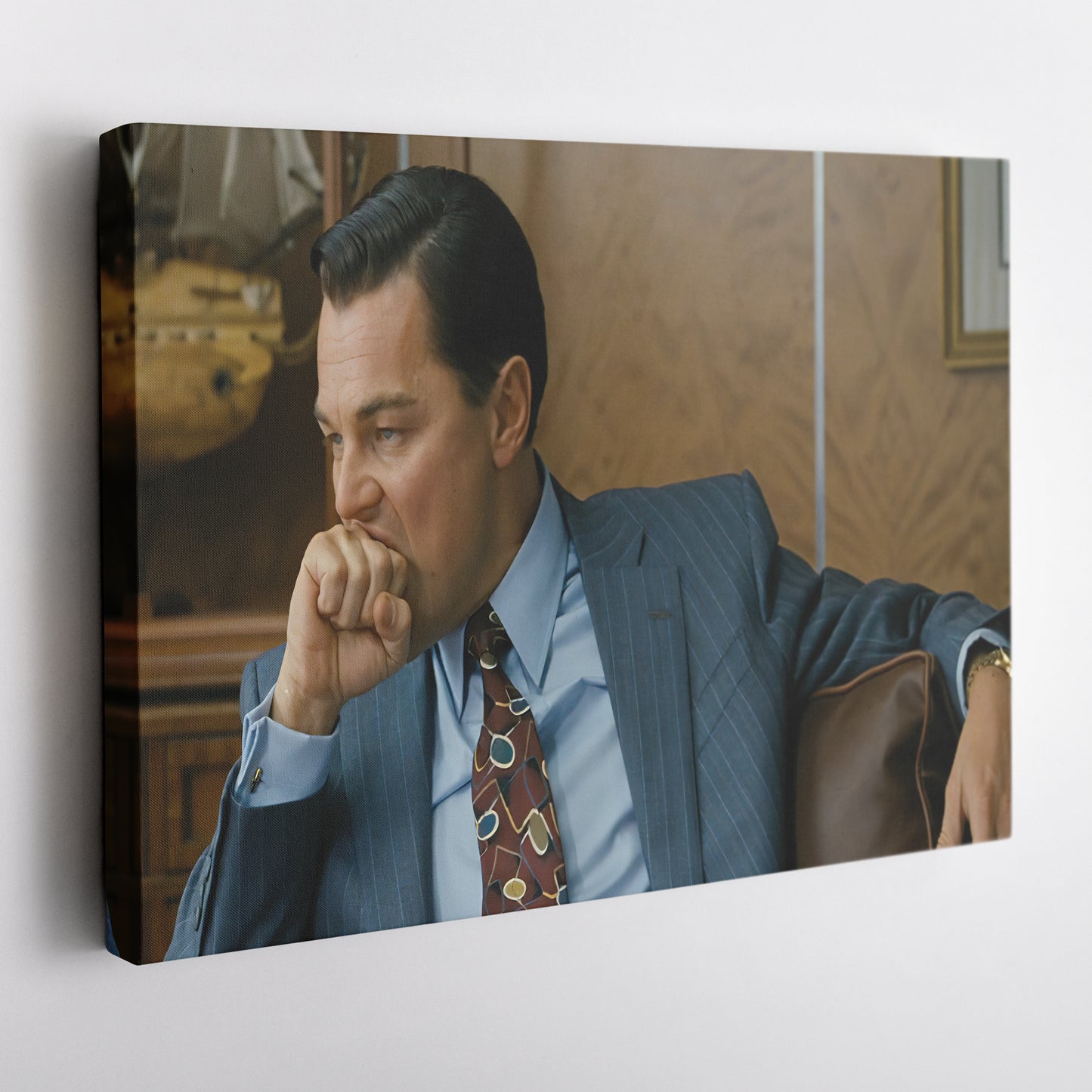 The Wolf of Wall Street Leo Fist Bite Canvas Wall Art – Iconic Movie Scene Decor