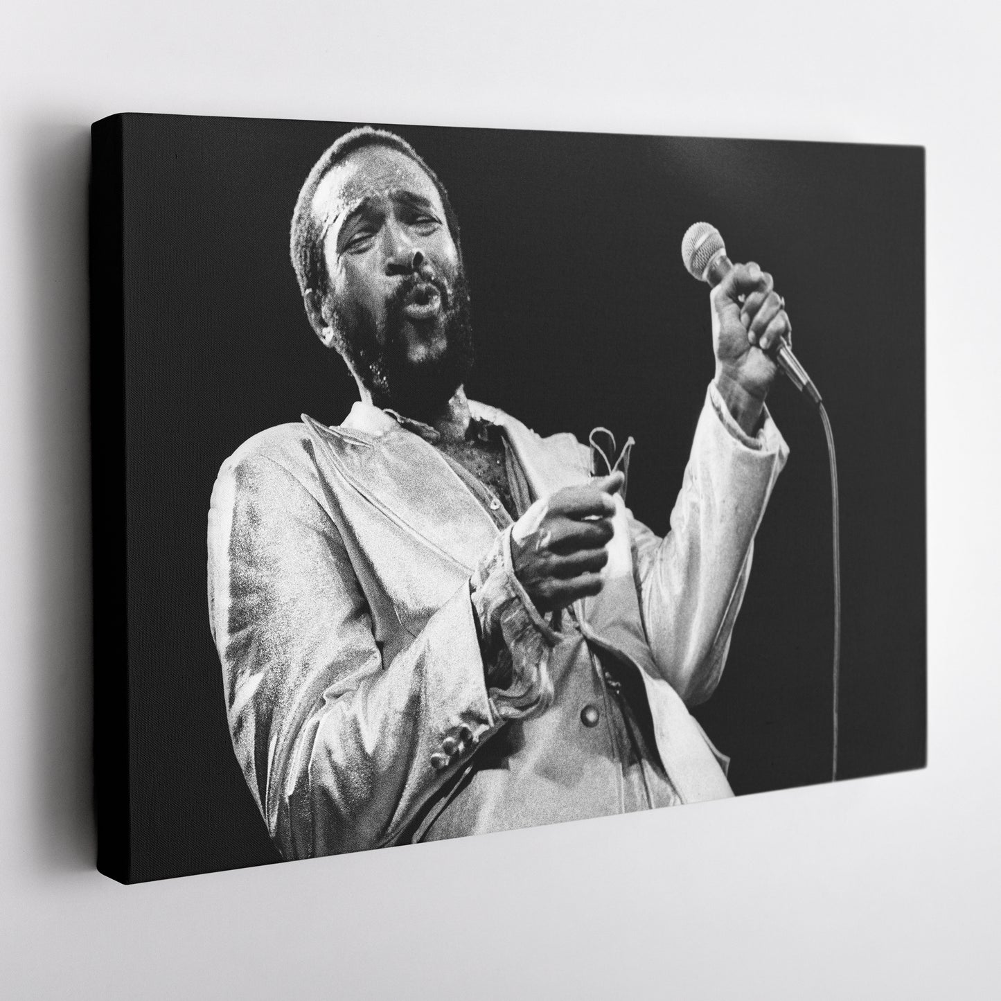 Marvin Gaye Black and White Canvas Art – Soul Singer Poster Wall Decor