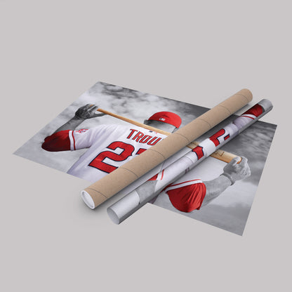 Mike Trout MLB Canvas Wall Art – Los Angeles Angels Baseball Star Decor