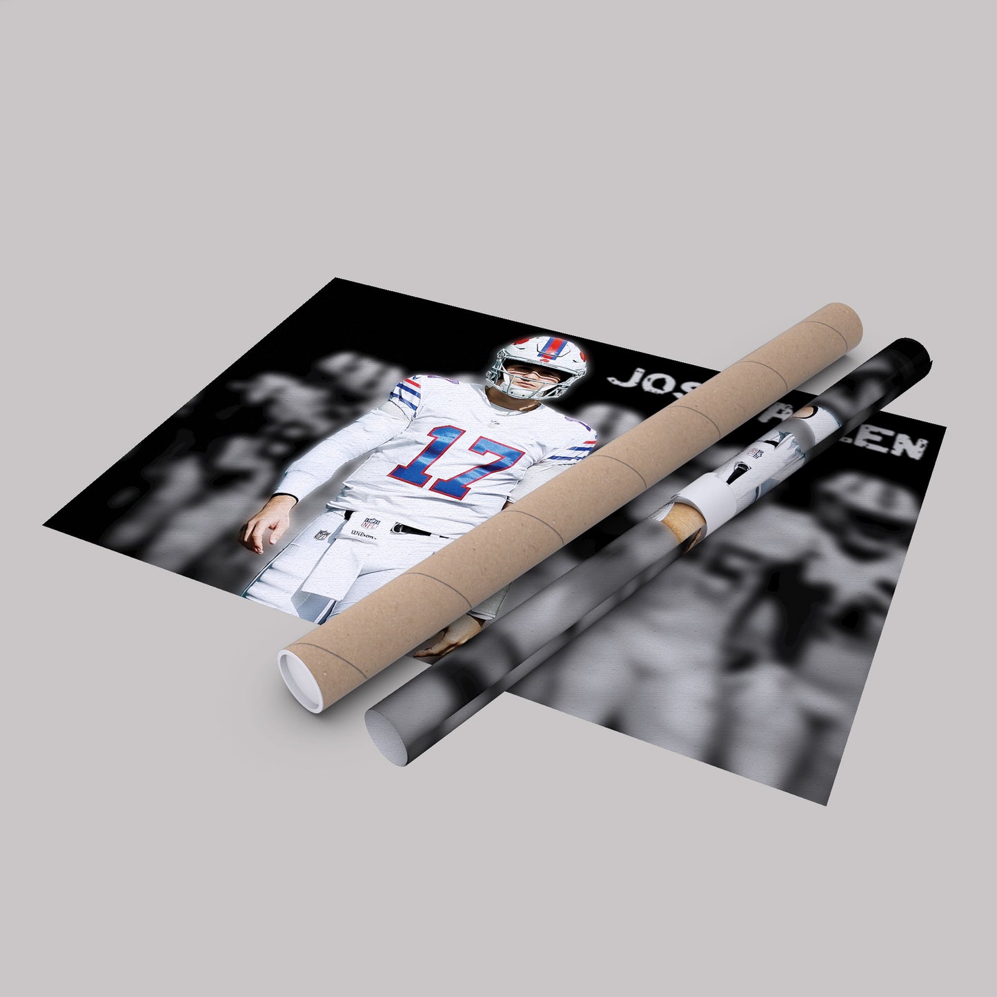 Josh Allen Highlighted Buffalo Bills Canvas Wall Art – Football Star Poster