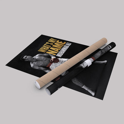 Muhammad Ali What is My Name Canvas Art – Boxing Legend Quote Decor