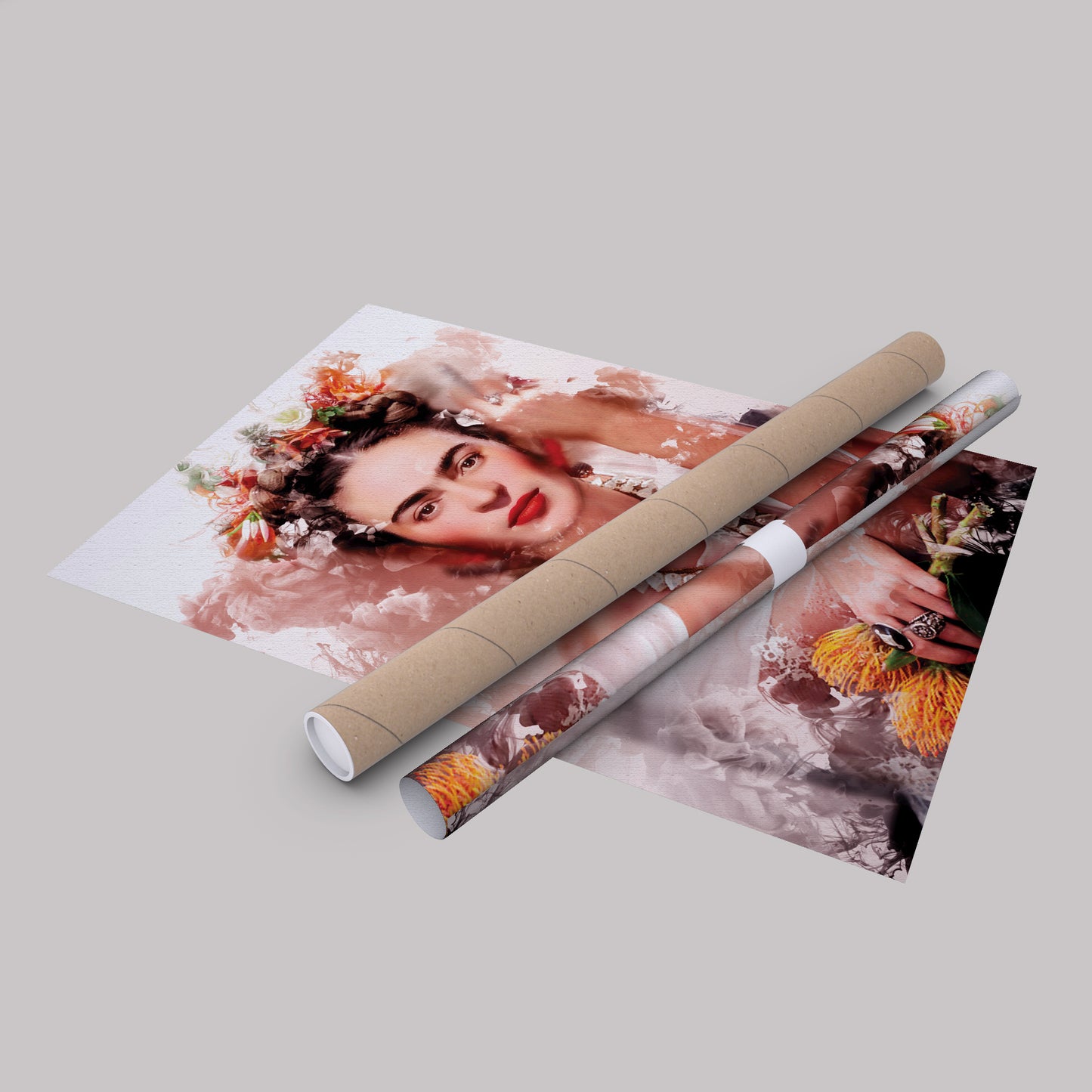 Frida Kahlo Floral Canvas Wall Art – Creative Painter's Decor